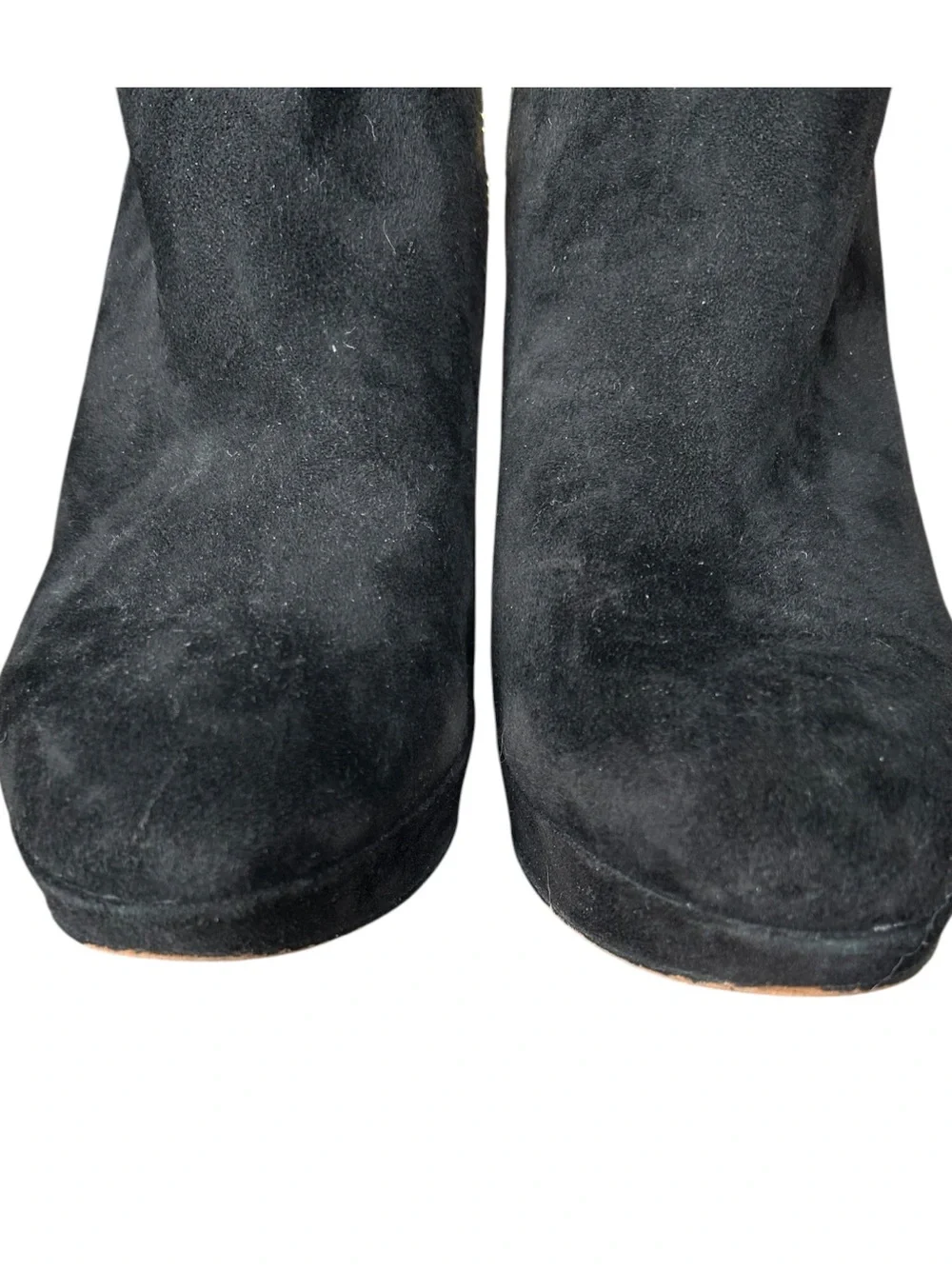 Vince Camuto Elvin Stiletto Booties Black Suede Textured Snake Excellent 9.5